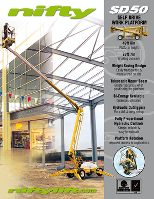 व्हील्ड आर्टिकुलेटिंग बूम लिफ्ट Niftylift SD 50