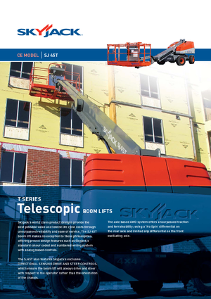 व्हील्ड टेलीस्कोपिक बूम लिफ्ट Skyjack SJ 45 T