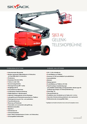 व्हील्ड आर्टिकुलेटिंग बूम लिफ्ट Skyjack SJ 63 AJ