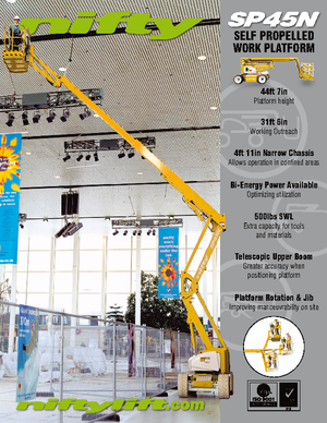 व्हील्ड आर्टिकुलेटिंग बूम लिफ्ट Niftylift SP 45 N