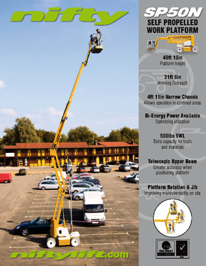 व्हील्ड आर्टिकुलेटिंग बूम लिफ्ट Niftylift SP 50 N