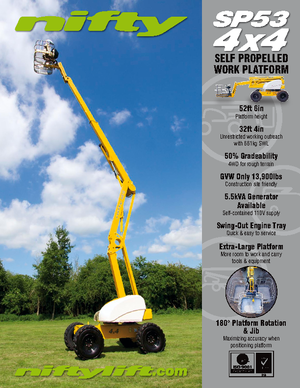 व्हील्ड आर्टिकुलेटिंग बूम लिफ्ट Niftylift SP 53
