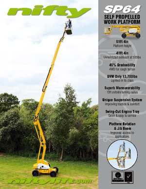 व्हील्ड आर्टिकुलेटिंग बूम लिफ्ट Niftylift SP 64