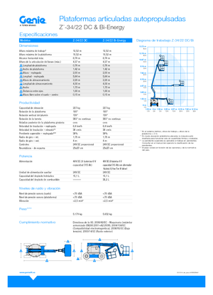 व्हील्ड आर्टिकुलेटिंग बूम लिफ्ट Genie Z-34/22 Bi-Energy
