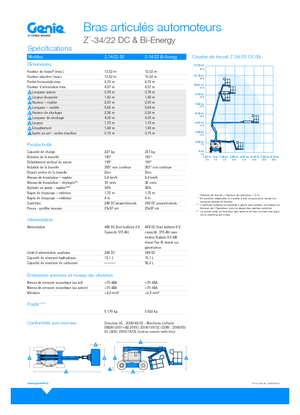 व्हील्ड आर्टिकुलेटिंग बूम लिफ्ट Genie Z-34/22 Bi-Energy