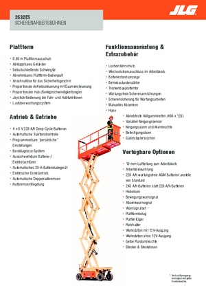 व्हील्ड सिज़र लिफ्ट JLG 2632ES