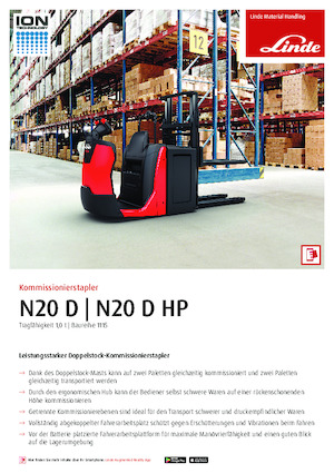ऑर्डर पिकर और चेरी पिकर फोर्कलिफ्ट Linde N20D