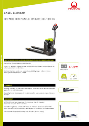 पैलेट जैक PRAMAC Lifter EX 18 L