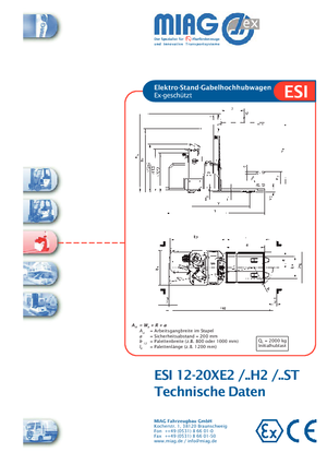 पैलेट स्टेकर स्टैंड अप राइडर प्लेटफॉर्म Miag ESI 20 XE 2