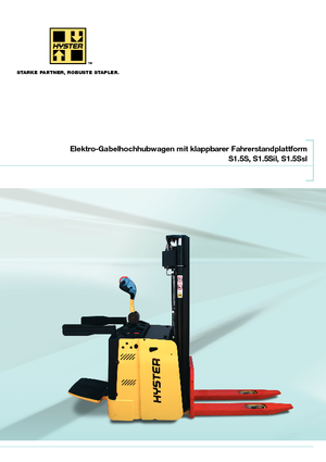 पैलेट स्टेकर स्टैंड अप राइडर प्लेटफॉर्म Hyster S 1.5 S-ac