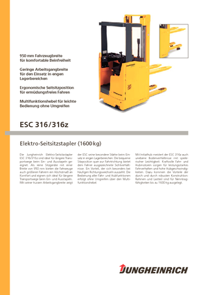 पैलेट स्टेकर सिट डाउन राइडर Jungheinrich ESC 316 z