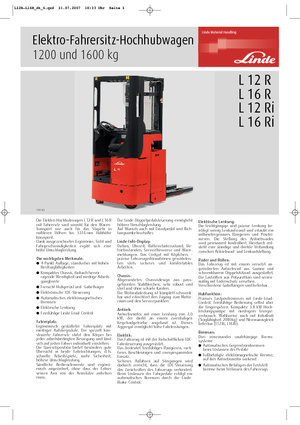 वॉकी स्टेकर Linde L 12 R-i