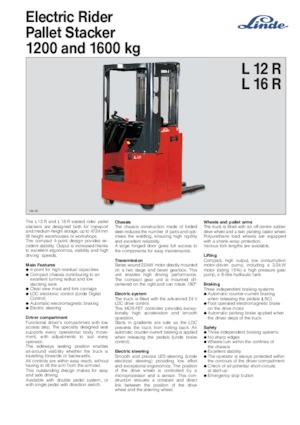 वॉकी स्टेकर Linde L 12 R-i