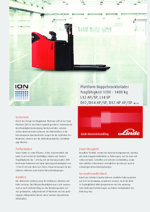 वॉकी स्टेकर Linde D12SP 