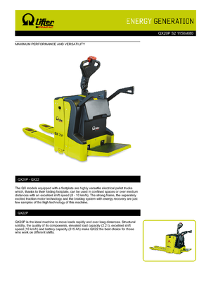 पैलेट ट्रक स्टैंड अप राइडर प्लेटफॉर्म PRAMAC Lifter QX 20 P
