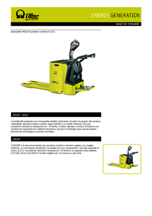 पैलेट ट्रक स्टैंड अप राइडर प्लेटफॉर्म PRAMAC Lifter QX 22