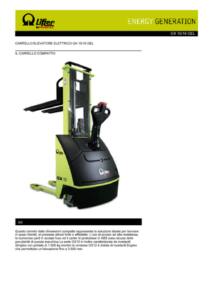 वॉकी स्टेकर PRAMAC Lifter GX 10/16 GEL