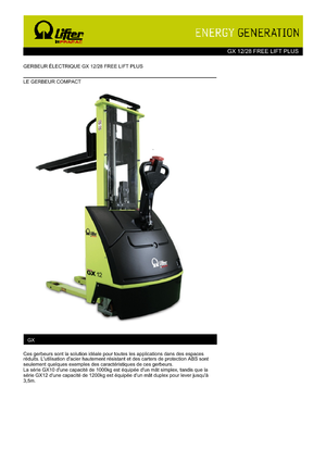 वॉकी स्टेकर PRAMAC Lifter GX 12/28 Plus Free Lift