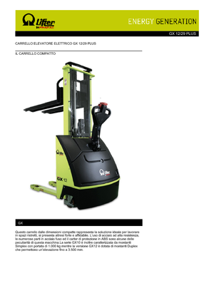 वॉकी स्टेकर PRAMAC Lifter GX 12/29 Plus