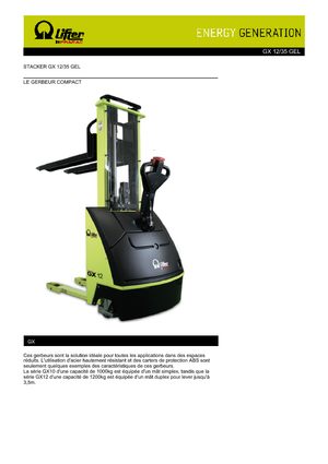 वॉकी स्टेकर PRAMAC Lifter GX 12/35 GEL