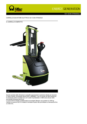 वॉकी स्टेकर PRAMAC Lifter GX 12/38 Straddle