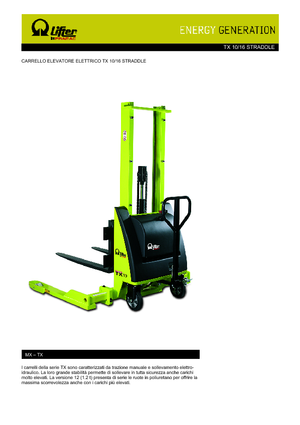 वॉकी स्टेकर PRAMAC Lifter TX 10/16 Straddle