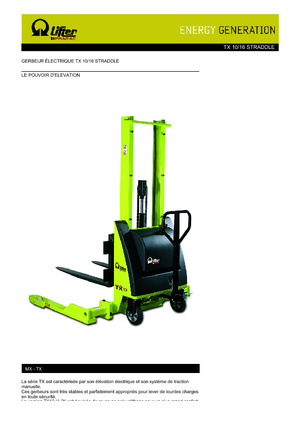 वॉकी स्टेकर PRAMAC Lifter TX 10/16 Straddle