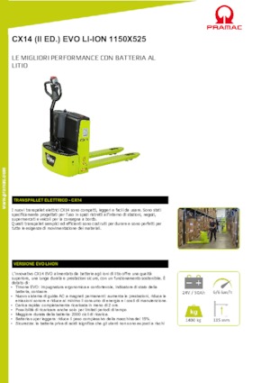 पैलेट जैक PRAMAC Lifter CX 14 EVO Li-Ion