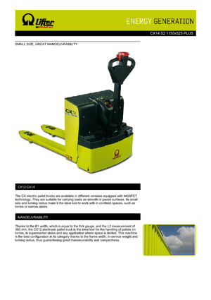 पैलेट जैक PRAMAC Lifter CX 14 Plus