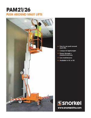 सिंगल वर्टिकल मास्ट बूम लिफ्ट Snorkel PAM26AC