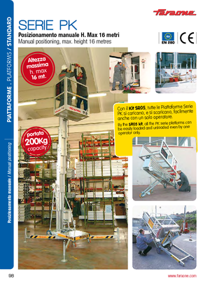 सिंगल वर्टिकल मास्ट बूम लिफ्ट Faraone PK 16000 E