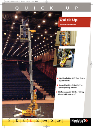 सिंगल वर्टिकल मास्ट बूम लिफ्ट Haulotte QuickUp 7