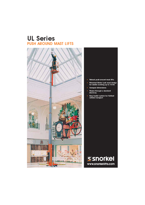 सिंगल वर्टिकल मास्ट बूम लिफ्ट Snorkel UL25DC