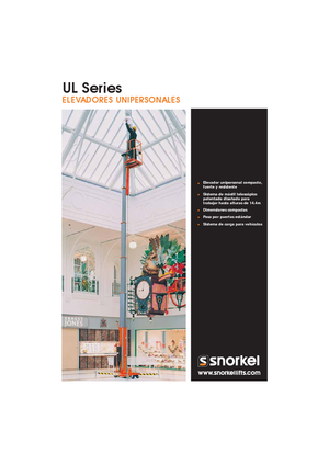 सिंगल वर्टिकल मास्ट बूम लिफ्ट Snorkel UL25DC
