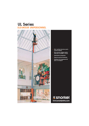 सिंगल वर्टिकल मास्ट बूम लिफ्ट Snorkel UL25DC