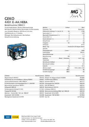 गैसोलीन पावर जनरेटर Geko ® 4401 E-AA/HEBA