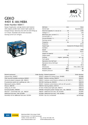 गैसोलीन पावर जनरेटर Geko ® 4401 E-AA/HEBA