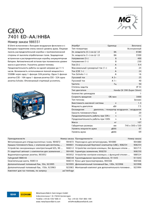 गैसोलीन पावर जनरेटर Geko ® 7401 ED-AA/HHBA