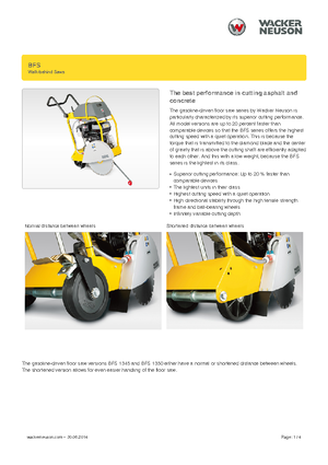 फ्लोर सॉ Wacker Neuson BFS 1345 Az