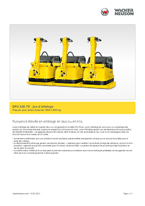 सिंगल डायरेक्शन वाइब्रेटरी प्लेट कॉम्पेक्टर Wacker Neuson Koppelsatz für 3 x DPU 100-70