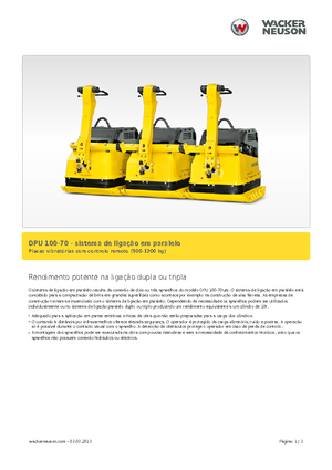 सिंगल डायरेक्शन वाइब्रेटरी प्लेट कॉम्पेक्टर Wacker Neuson Koppelsatz für 2 x DPU 100-70