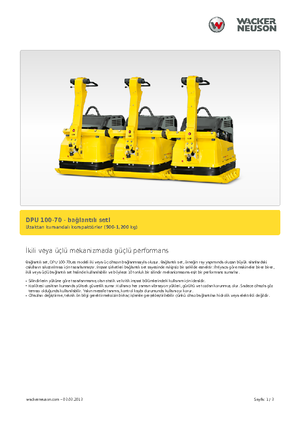 सिंगल डायरेक्शन वाइब्रेटरी प्लेट कॉम्पेक्टर Wacker Neuson Koppelsatz für 3 x DPU 100-70