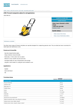 सिंगल डायरेक्शन वाइब्रेटरी प्लेट कॉम्पेक्टर Atlas Copco LF 80