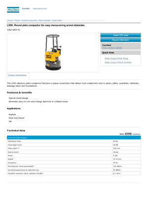 सिंगल डायरेक्शन वाइब्रेटरी प्लेट कॉम्पेक्टर Atlas Copco LX 90