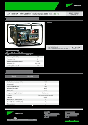 गैसोलीन पावर जनरेटर INMESOL AK-1300-CA