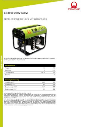 गैसोलीन पावर जनरेटर PRAMAC Lifter ES 3000