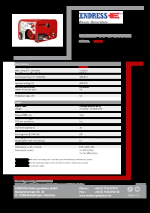 गैसोलीन पावर जनरेटर Endress ESE 1006 DHG-GT ES ISO Duplex