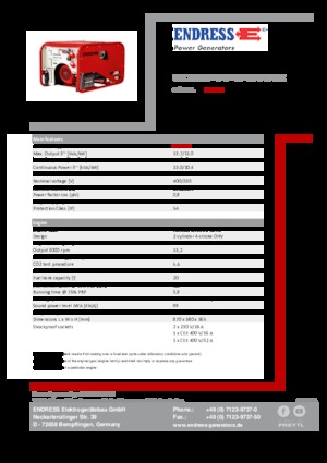 गैसोलीन पावर जनरेटर Endress ESE 1506 DHG-GT ES ISO Duplex