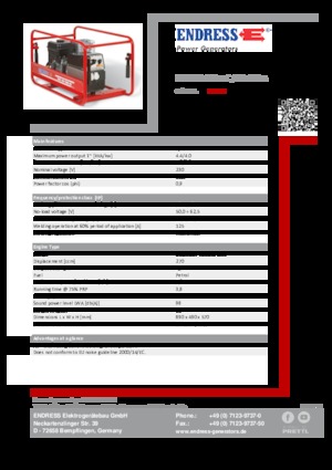 गैसोलीन पावर जनरेटर Endress ESE 404 SHS-AC / 30-180 A 
