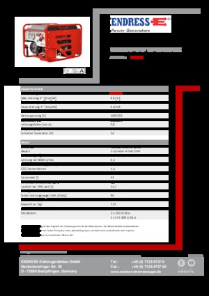 गैसोलीन पावर जनरेटर Endress ESE 606 DHG-GT ES ISO Duplex